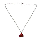 Pink Paua Abalone Shell Teardrop Necklace 18" Silver Chain With 1" Pendant